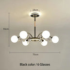 Nordic Crystal Glass Chandelier with E27 Lamp Holder for Livingroom Bedroom Diningroom by Afralia™