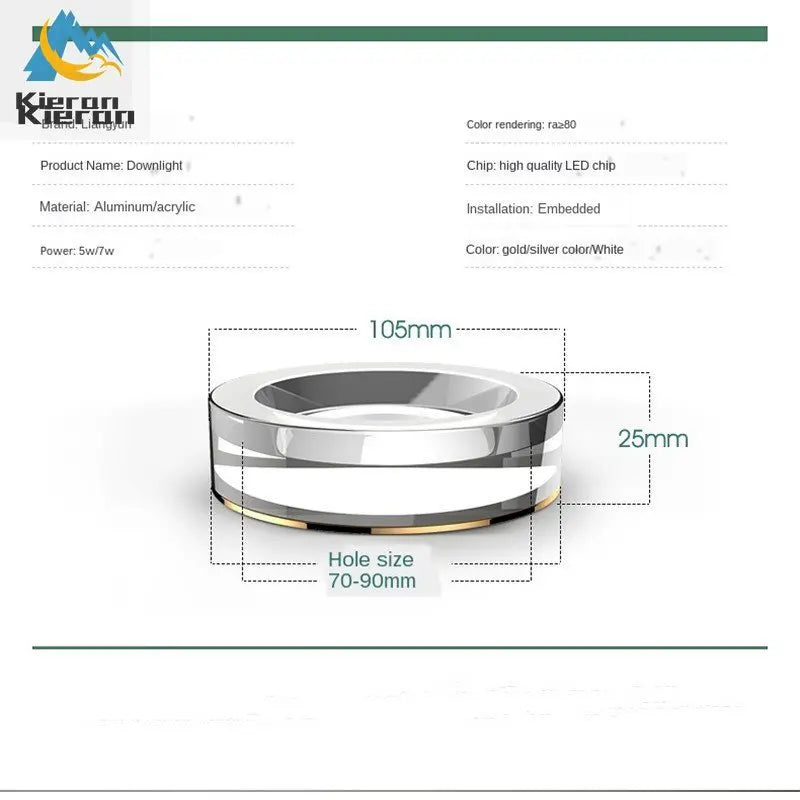 Crystal LED Ceiling Spotlight for Living Room, Bedroom, Bathroom - Modern Embedded Kitchen Light Fixtures