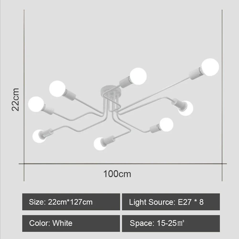 Retro Industrial Loft Sputnik Chandelier for Home Decor Dinning Cafe Bar