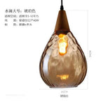 Nordic Water Grain Glass Pendant Lights for Living Room, Kitchen, Restaurant, Bar - Retro Simple Hanging Lamps