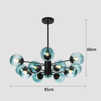 Black/Gold Glass Pendant Light for Living Room Bedroom Restaurant