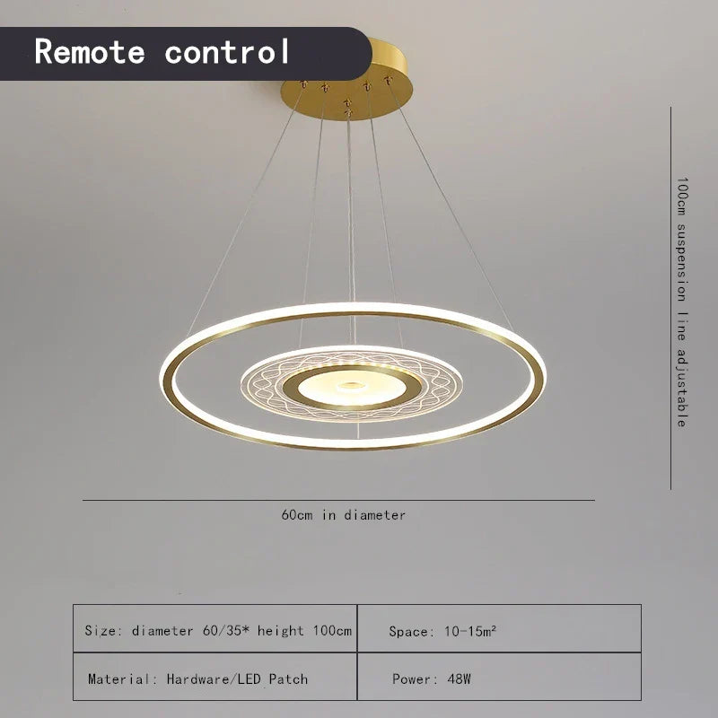Acrylic Remote Control Chandelier: Modern Nordic Lighting for Home Decor