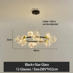 Nordic Glass Ball Pendant Light Gold/Black Dining Living Room Decor Afralia™