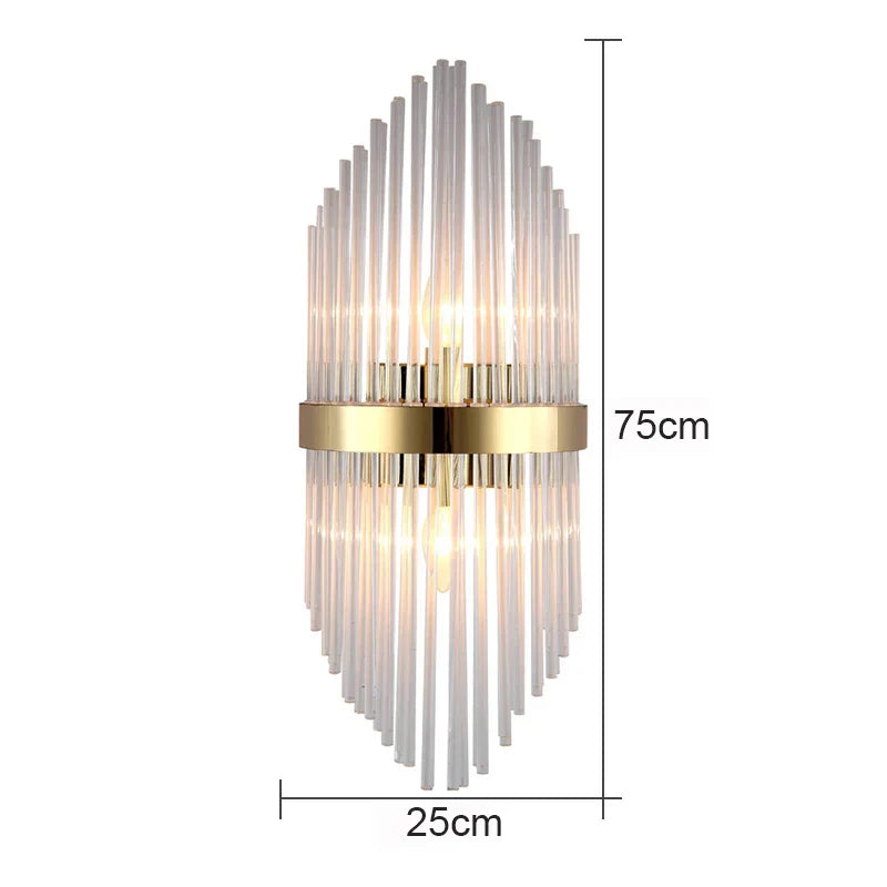 Glass Rod Crystal Wall Lamp: Modern Nordic Light Luxury for Bedroom, Living Room