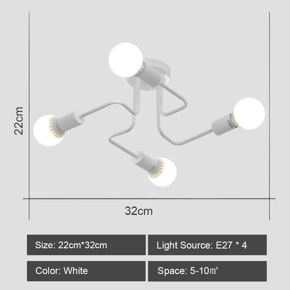 Retro Industrial Loft Sputnik Chandelier for Home Decor Dinning Cafe Bar