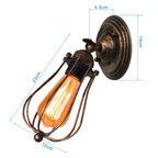 Adjustable Industrial Wall Light Rustic Wire Metal Cage Sconce