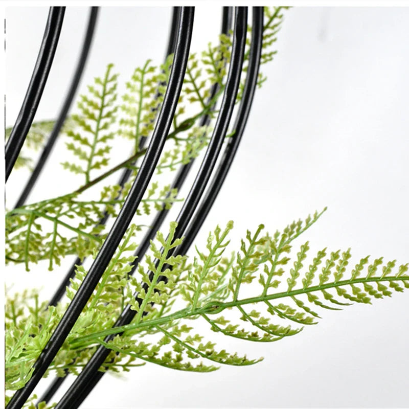 Green Planting Birdcage Chandelier: Retro Industrial Style Pendant Lamp