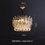 Gray/Clear Crystal K9 LED Pendant Lamp for Modern Luxury Living Room