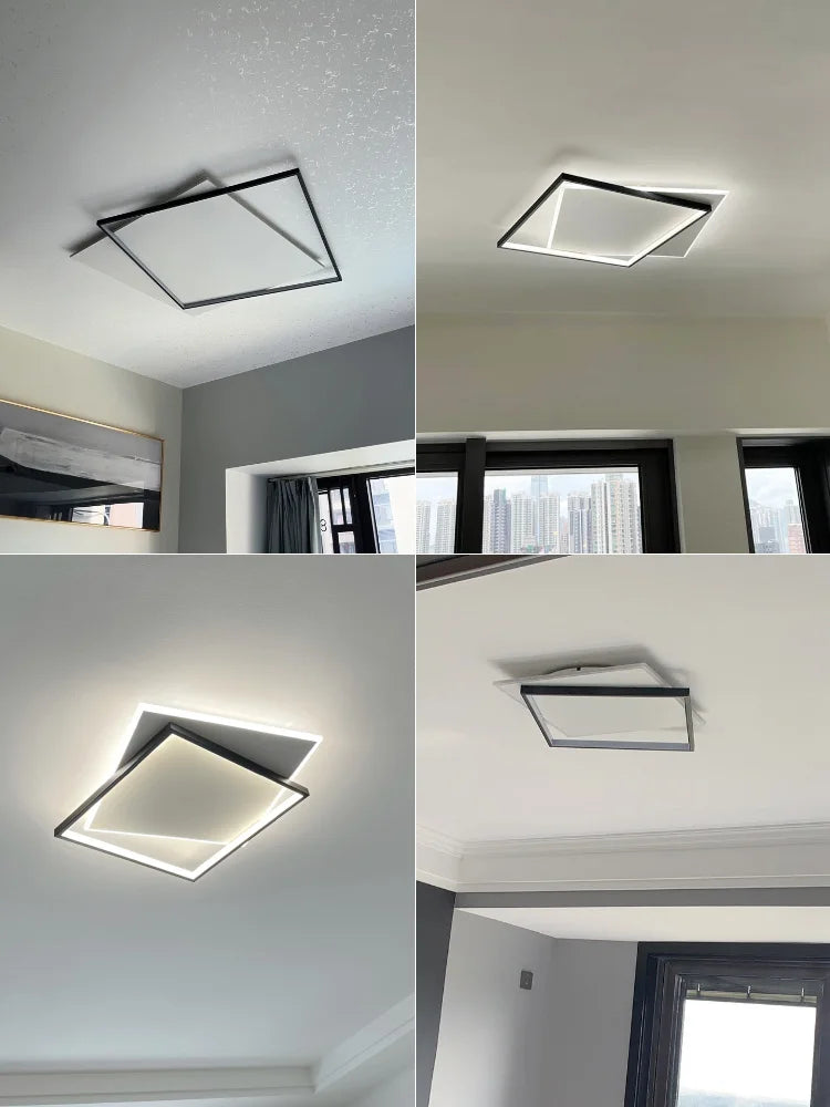 Square Minimalist Ultra-Thin Ceiling Lamp for Bedroom Living Room Modern Nordic Lighting