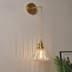 Glass Wall Sconce Lamp for Bedroom, Modern Led Bedside Light E27 Fixtures