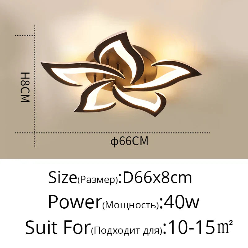 Remoteled Ceiling Chandelier: Modern Art Deco Lighting Fixtures for Living, Dining, Bedroom