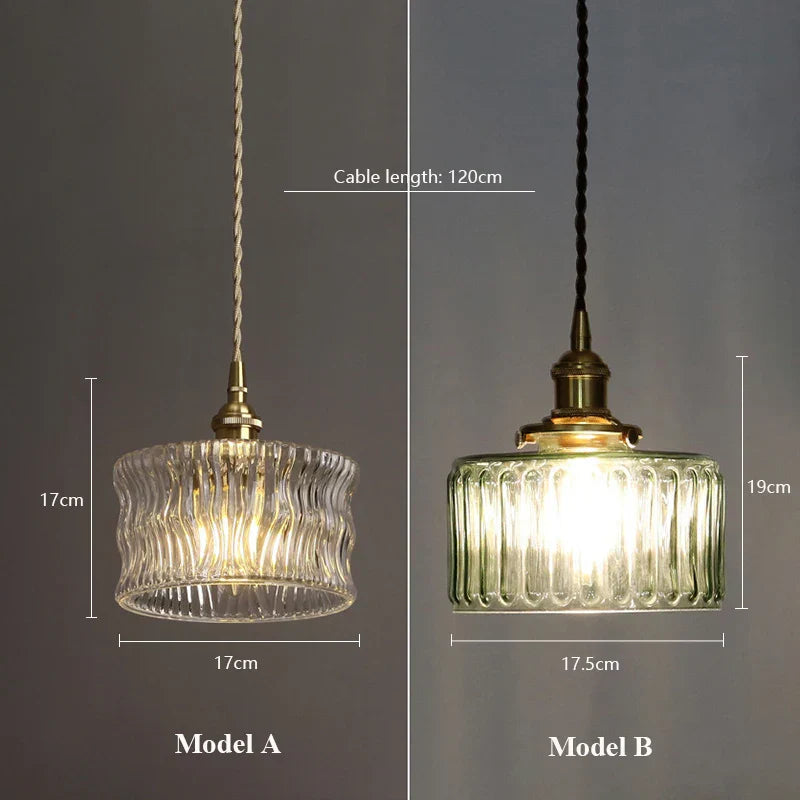 Glass Pendant Lamps Modern Hanging Lights for Dining Bedside Decorative LED Lustre
