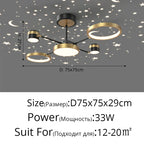Modern LED Ceiling Chandelier | New Star Projection | Living Room Bedroom Lighting Fixtures