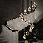 Nordic Crystal Chandelier for Duplex Villa Stair Living Dining Exhibition Hall