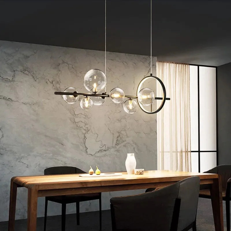 Glass Bubble Chandelier Light for Dining Room and Store