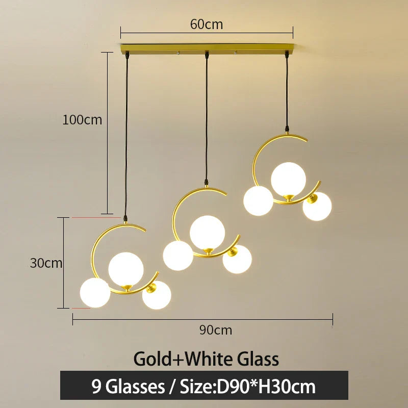 Glass Ball Pendant Light | Modern Nordic G9 LED Lamp for Living Room & Bedroom