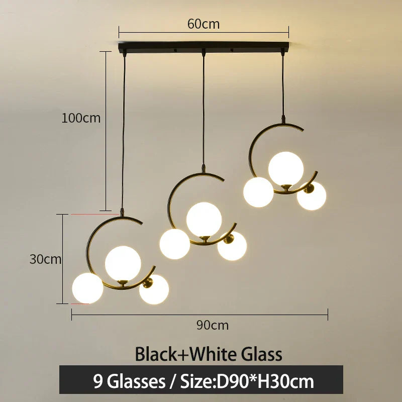Glass Ball Pendant Light | Modern Nordic G9 LED Lamp for Living Room & Bedroom
