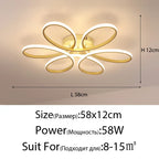 LED Ceiling Chandelier: Remote Control Modern Aluminum Bedroom Living Room Lamp