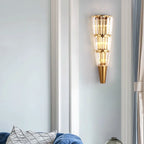 Crystal Torch Wall Lamp: Modern Light Luxury for Living Room, Bedroom, Study, Restaurant.