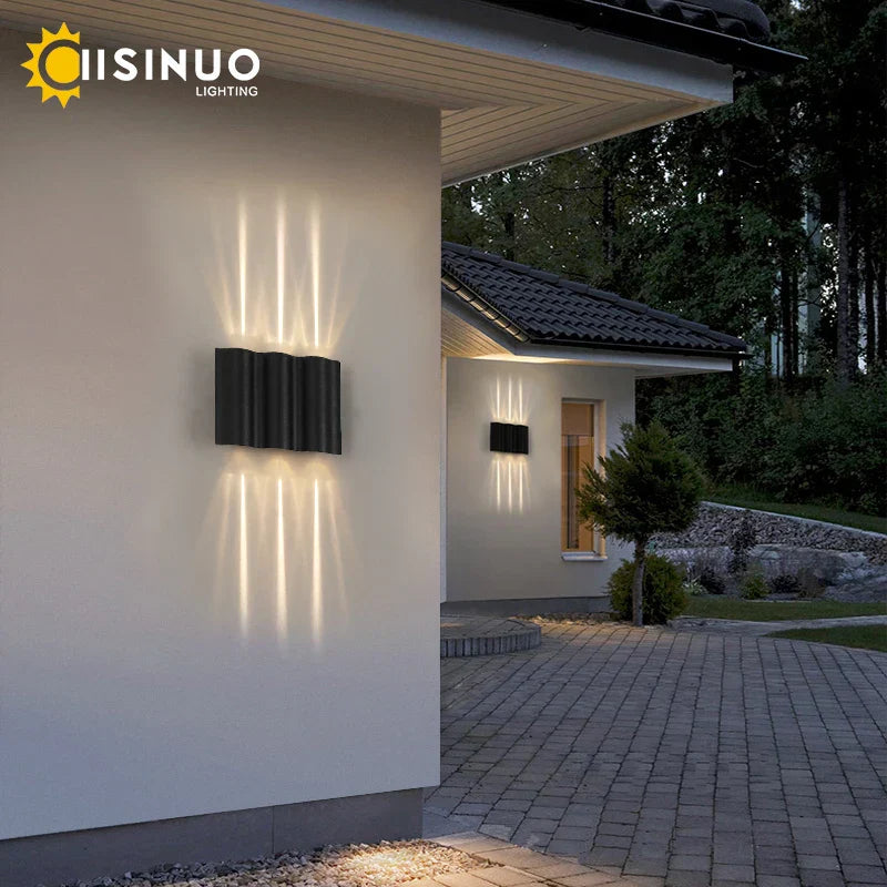 Outdoor Alumunim Wall Sconce Lightings in Black - IP65 Waterproof Va Porch Luminaire