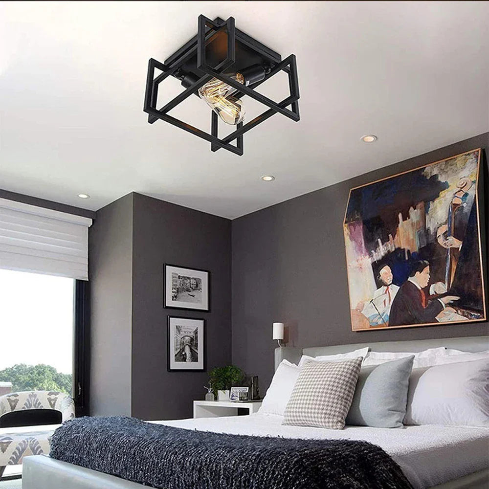 Industrial Vintage LED Ceiling Light Fixture for Home Kitchen Bar