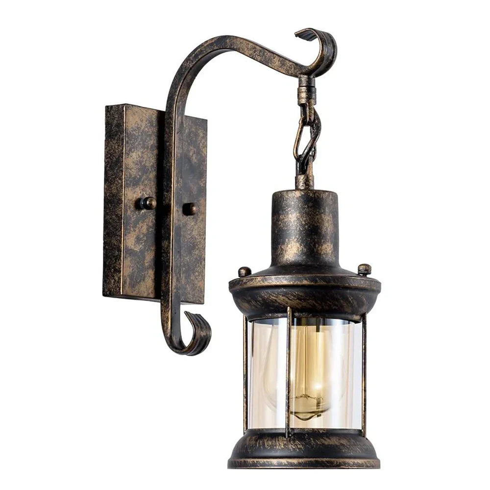 Industrial Vintage Wall Light: Retro Metal Indoor Fixture with Glass Shade Cover