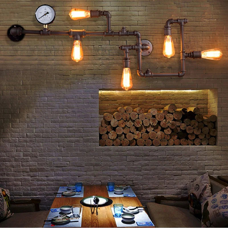 Retro Pipe Wall Lamp | Industrial Nordic Design for Home, Bar, Dining Room