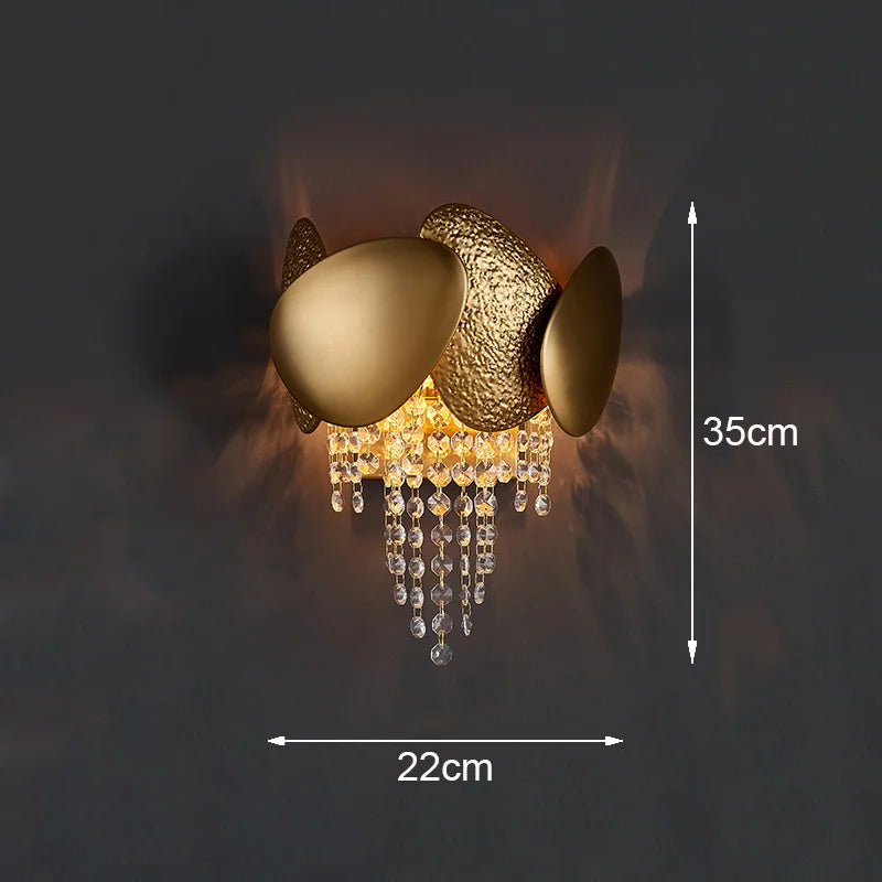 Crystal Wall Lamp: Modern Luxury LED Lighting for Living Room, Bedroom, and Staircase