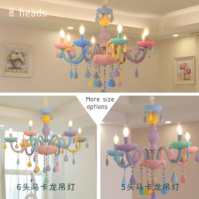 Rainbow Crystal Chandelier for Bedroom & Children's Room