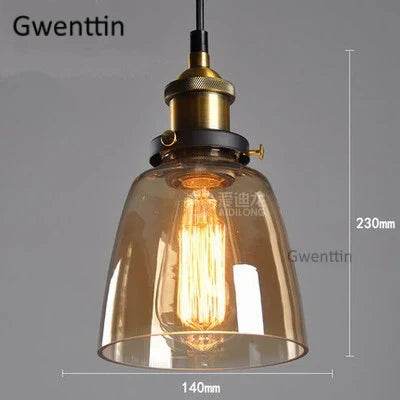 Industrial Glass Pendant Light for Modern Home Decor