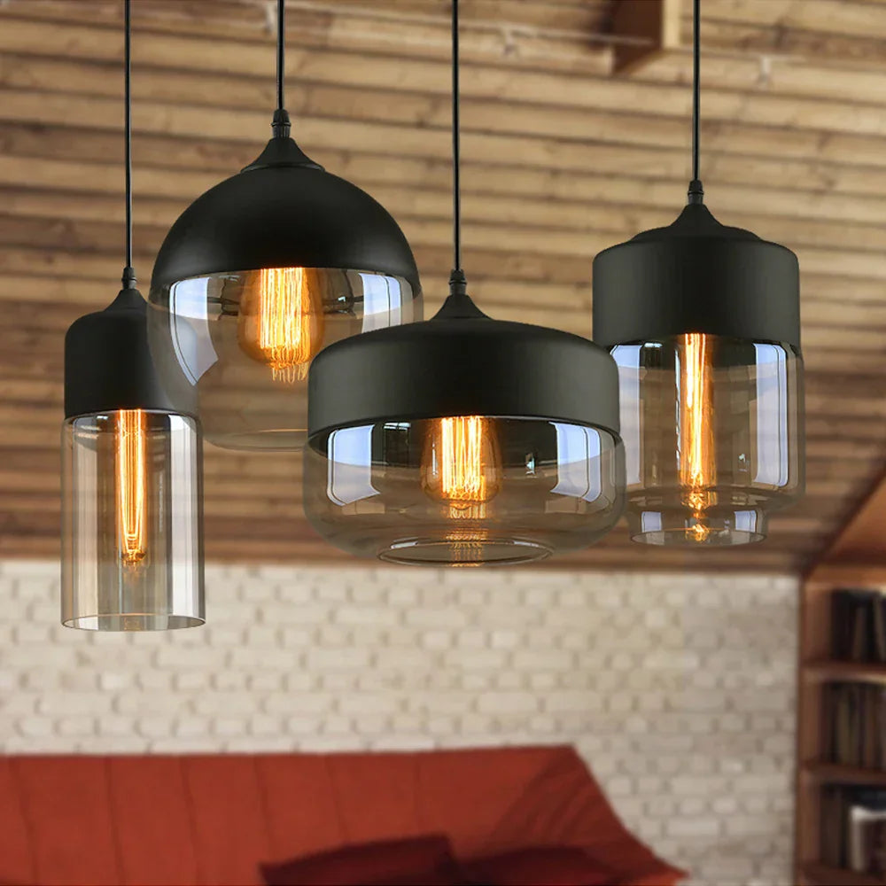 Modern Loft Glass Pendant Lamp LED Hanging Lights - Kitchen, Restaurant, Living Room