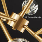 Modern Golden Crystal Chandelier for Living Room, Dining, Bedroom - Luxury Molecular Ceiling Pendant Lamp