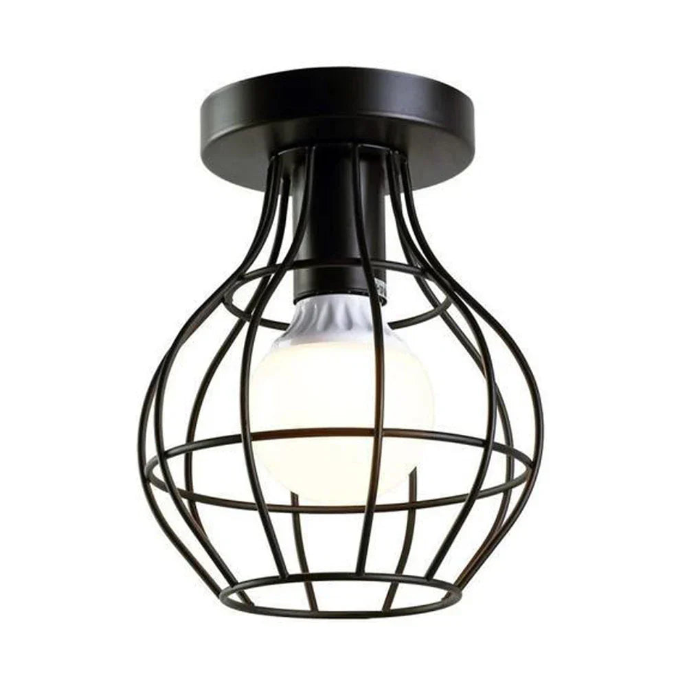 Wrought Cage LED Ceiling Lamp for Modern Chandelier Hallway Balcony Lighting