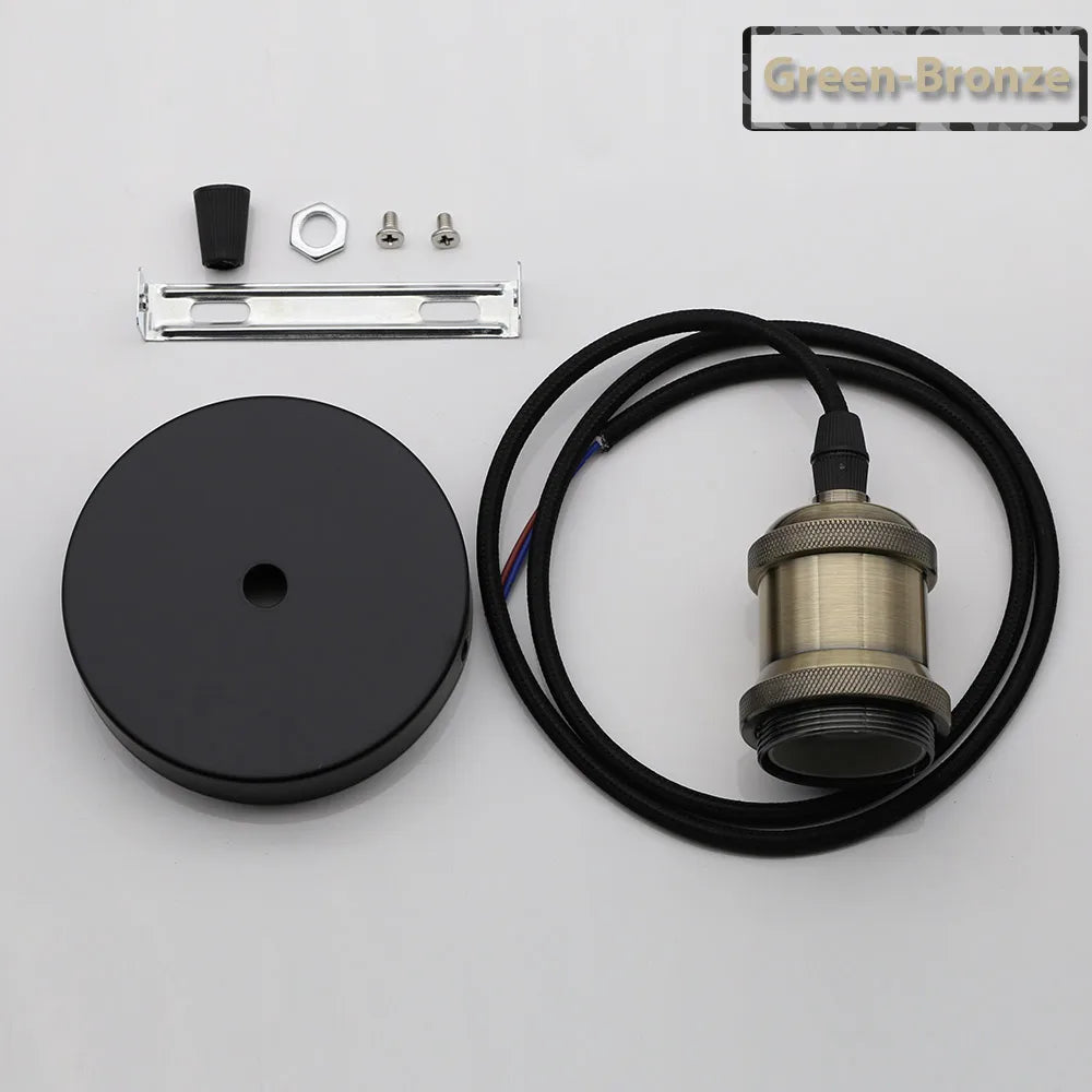 Vintage E27 Socket Pendant Lights with Edison Bulb Lamp Bases