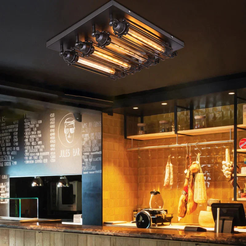 Vintage Industrial Ceiling Lamp for Retro Steampunk Vibes