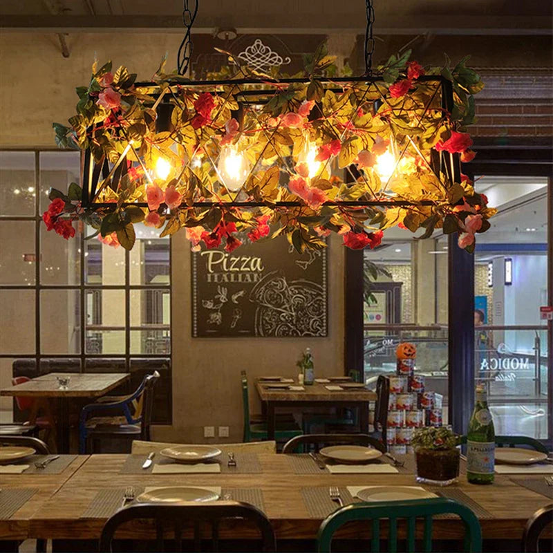 Rose Chandelier: Decorative Industrial Style Pendant Lamp for Music Restaurant