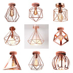 Rose Gold Iron Ceiling Light for Chic Home Decor, Modern Nordic Design