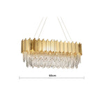 Gold Metal LED Pendant Lights Adjustable Living Room Dining Round Fixture