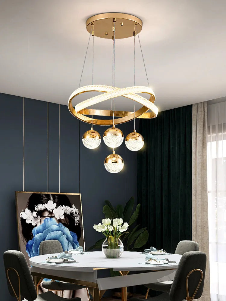 Modern Art Three-Head Chandelier for Dining Room and Bedroom