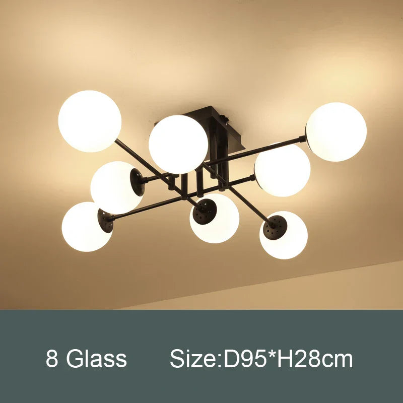 Milk Glass Ceiling Light Modern Ceiling Lamp Living Room Lighting