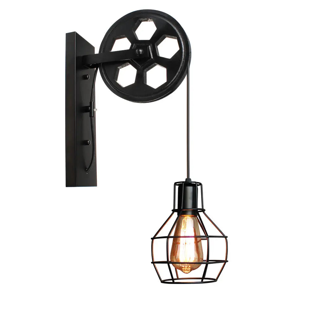 Industrial Iron Wall Sconce LED Fixture for Cafe Bar Loft Decoration