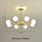 Nordic Crystal Glass Chandelier with E27 Lamp Holder for Livingroom Bedroom Diningroom by Afralia™