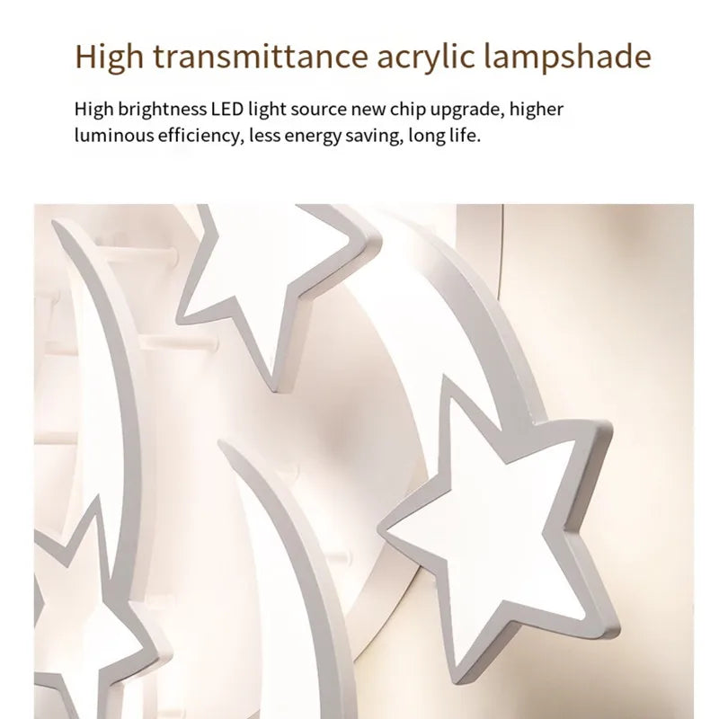 Modern LED Star Chandelier with Remote Control Indoor Lighting