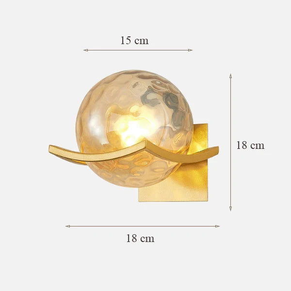 Moon Glass Wall Lamp for Bedroom Decoration - LED Night Light Fixtures