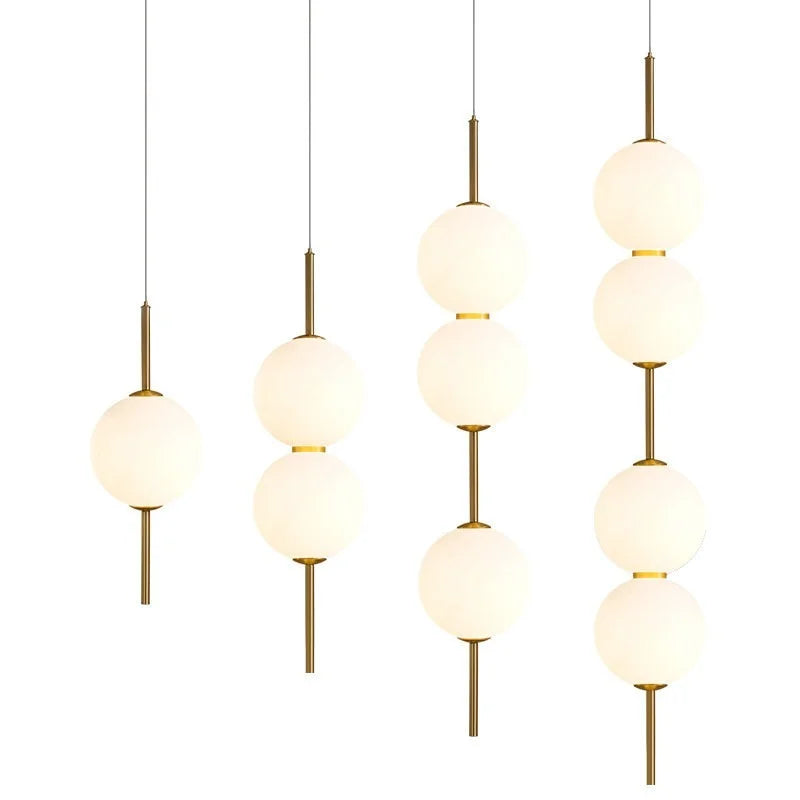Glass Ball LED Pendant Lamps - Warm Milky White Hanging Lights