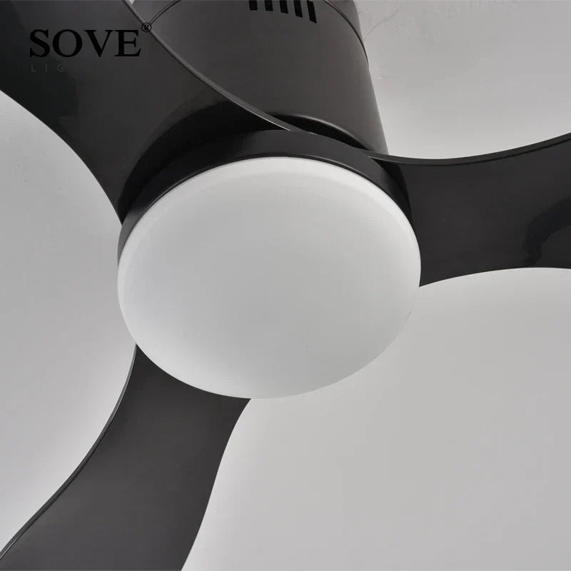 Modern Low Floor LED Ceiling Fan, DC Remote Control Ventilador De Techo