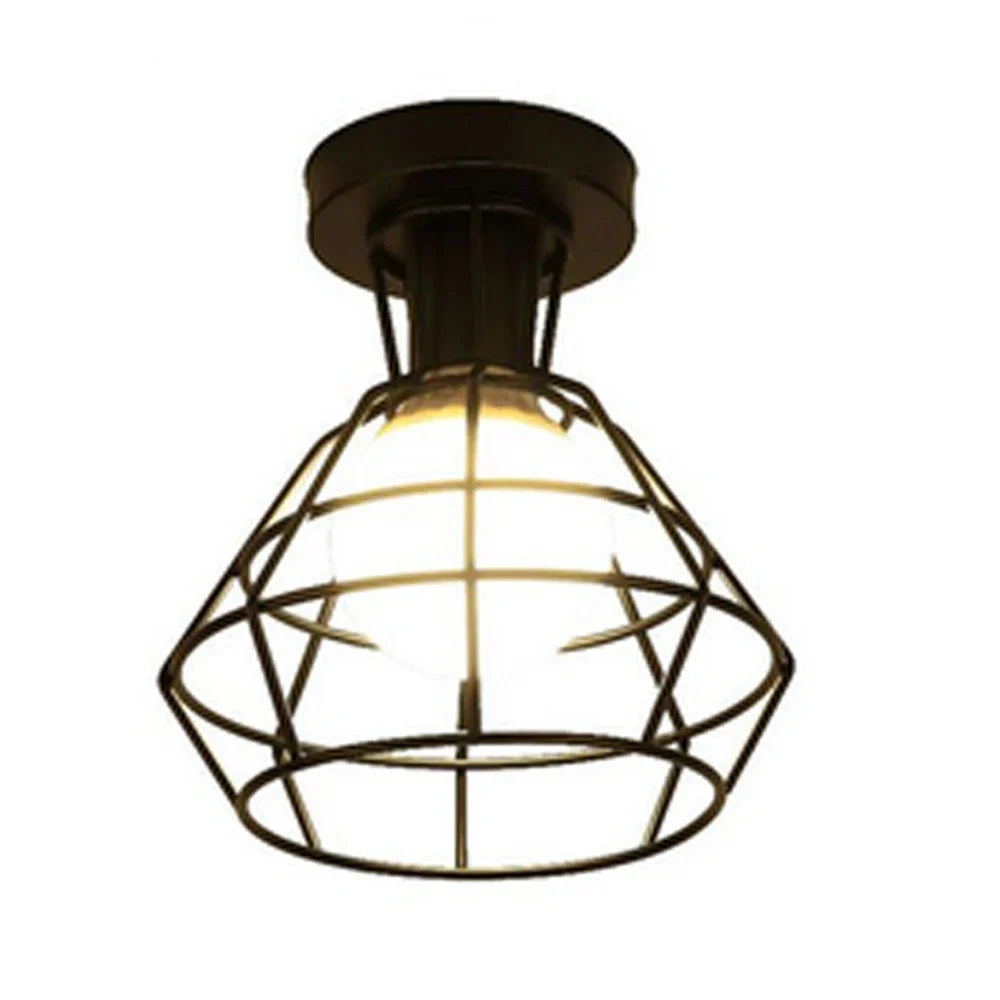 Vintage Industrial LED Ceiling Light Shade for Living Room Kitchen Cage Home Decor
