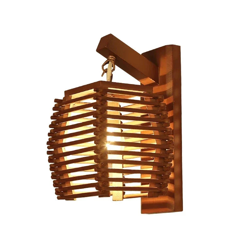 Bamboo Wall Sconce Light for Aisle Corridor Hotel Restaurant Cafe