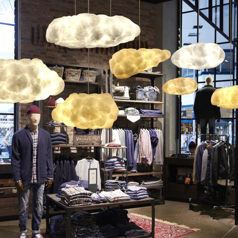 LED Cloud Chandelier: Floating Cotton Cloud Pendant Lamp for Nursery, Living Room, Kids Room