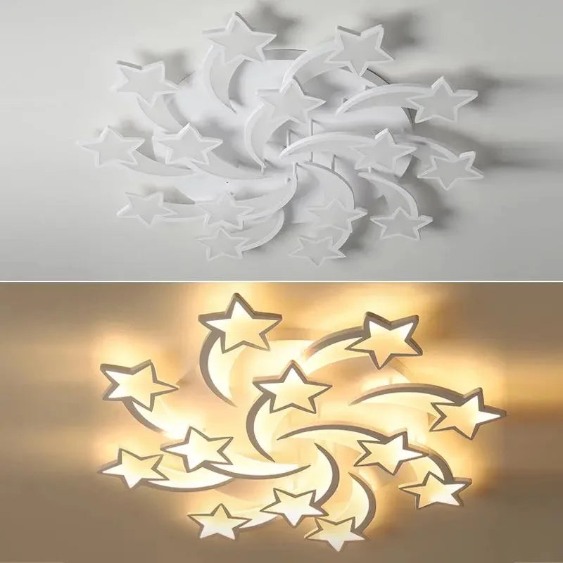 Modern LED Star Chandelier with Remote Control Indoor Lighting